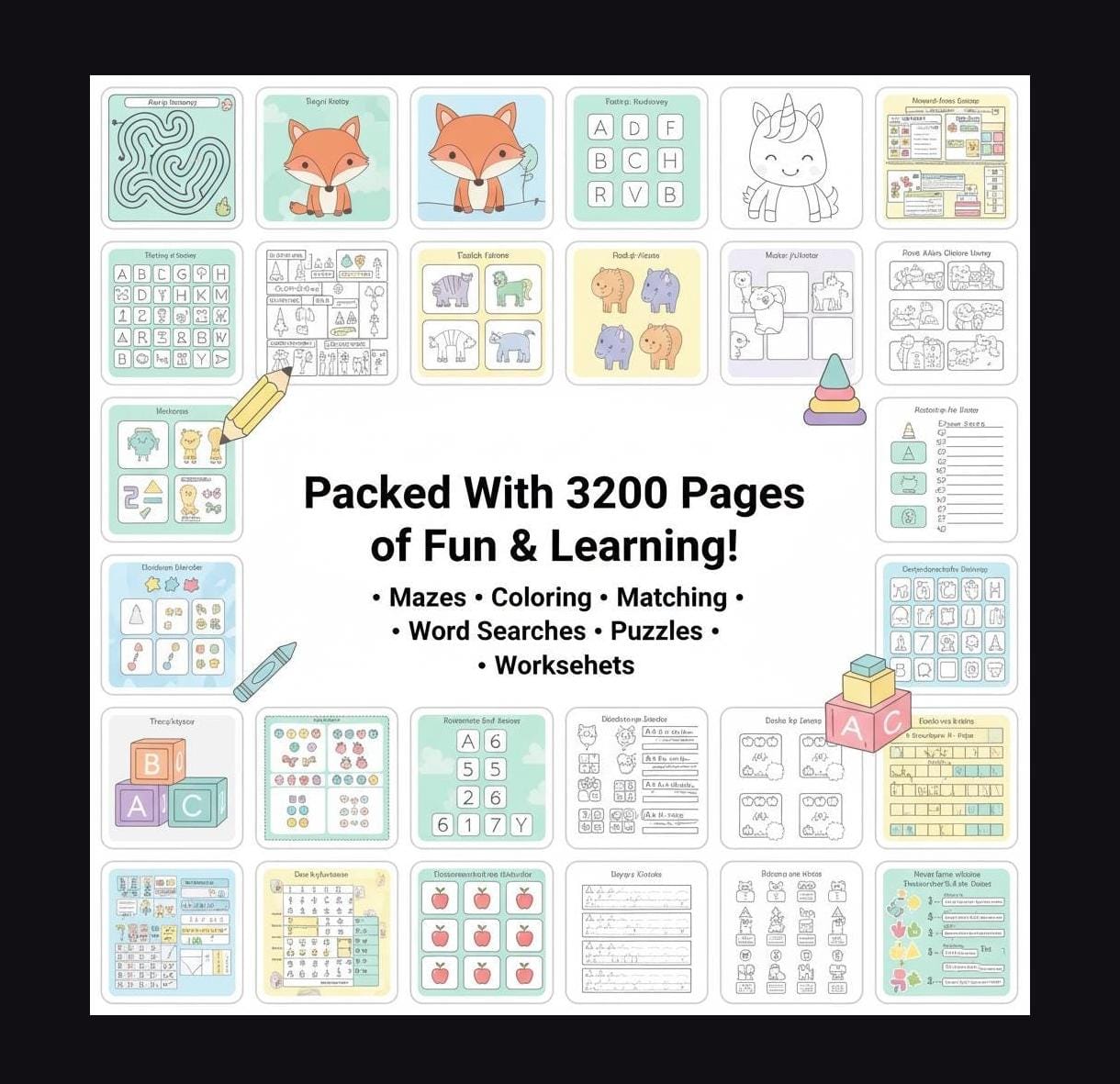 Kids Activity Worksheet – Fun Coloring Bundle